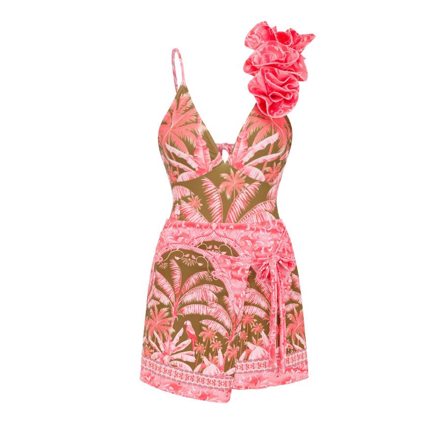 Kiana Swimsuit With Skirt In Pink - Image 2