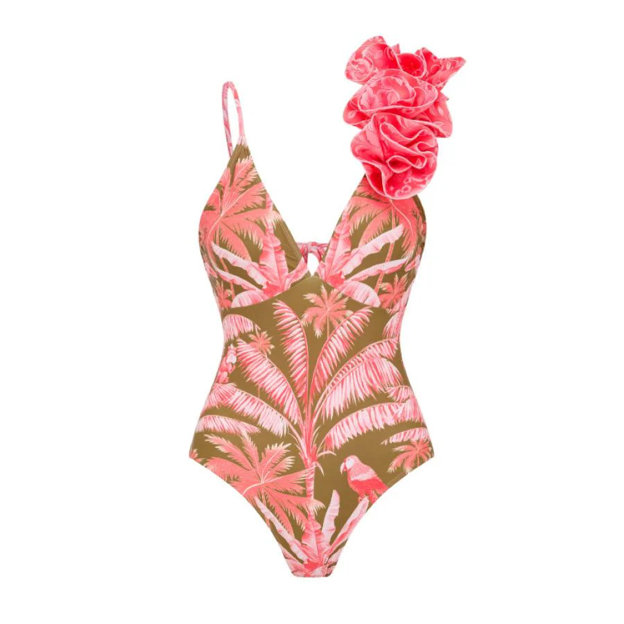 Kiana Swimsuit With Skirt In Pink - Image 4