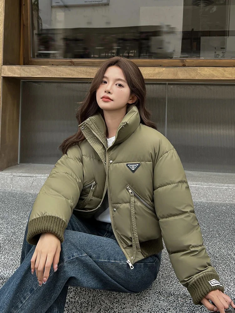 Kio Warm Parka Jacket In Army Green - Image 2