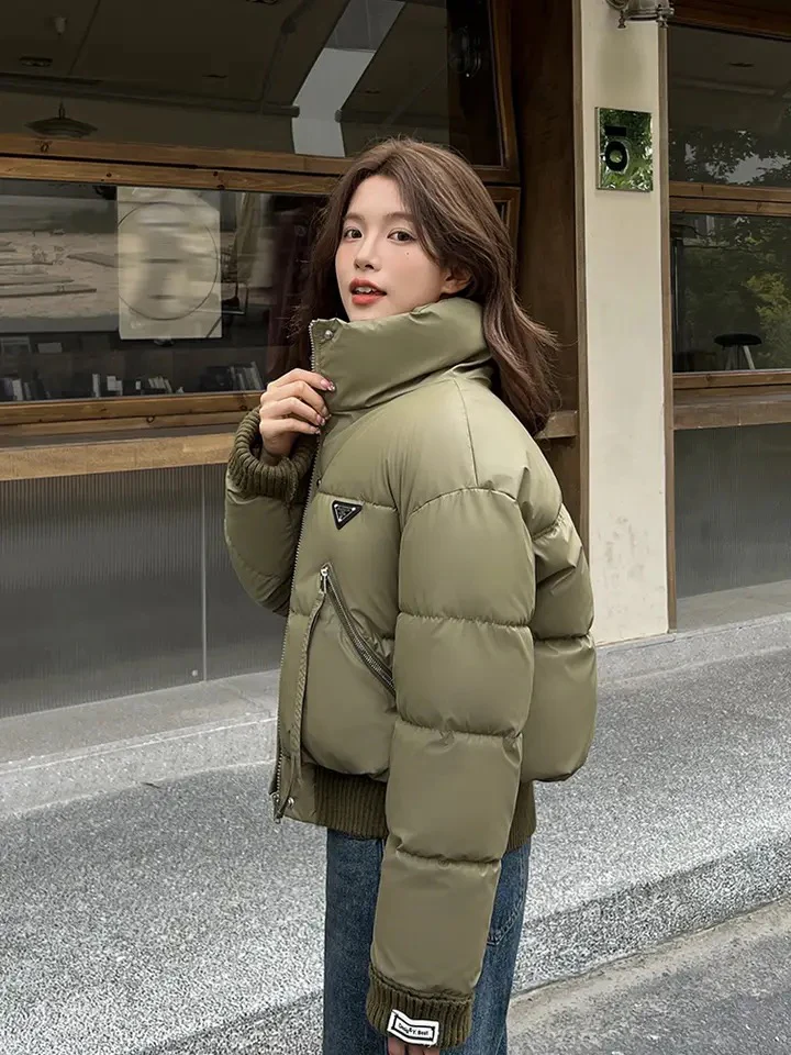 Kio Warm Parka Jacket In Army Green - Image 4