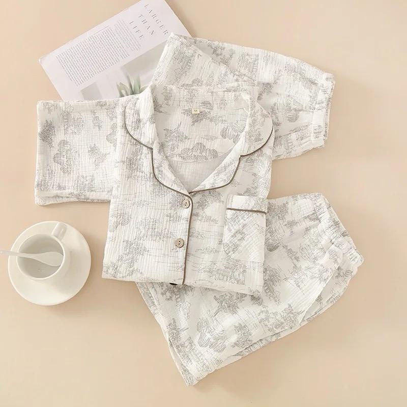 Lara 3 Pc Set Cotton Nightsuit In Off-White - Image 2