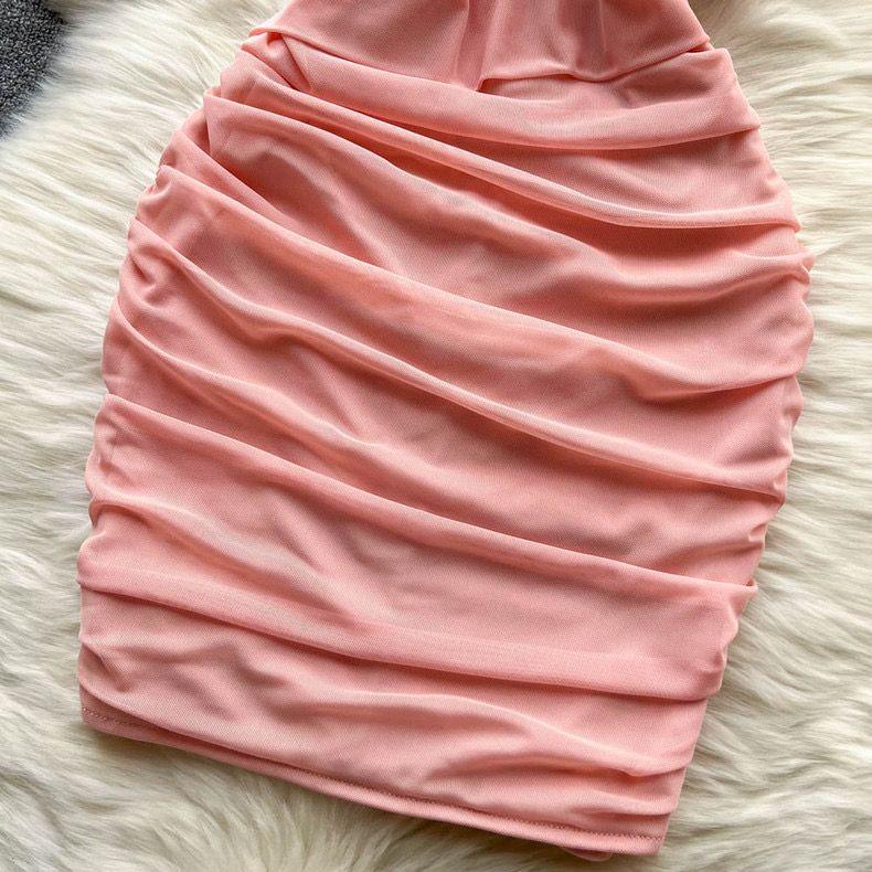 Lasa Ruched Mini Bodycon Mesh Dress - Image 10