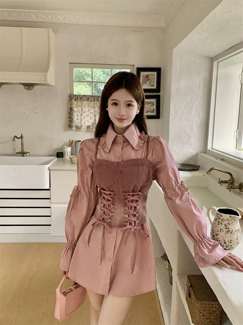 Lea Luxury Corset Top with Shirt - Image 3