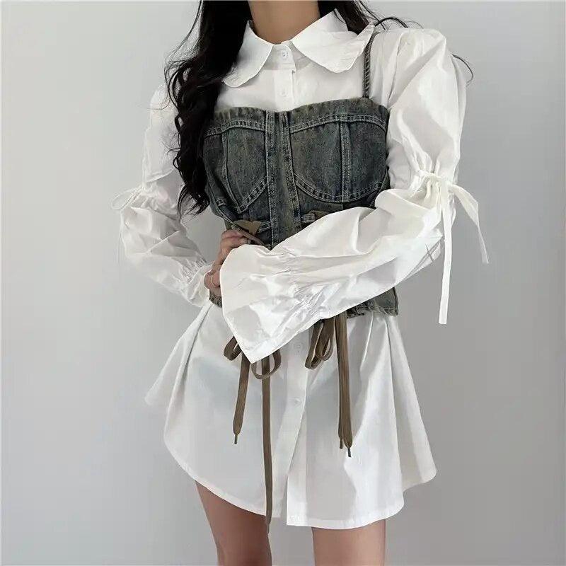Lea Luxury Corset Top with Shirt - Image 4