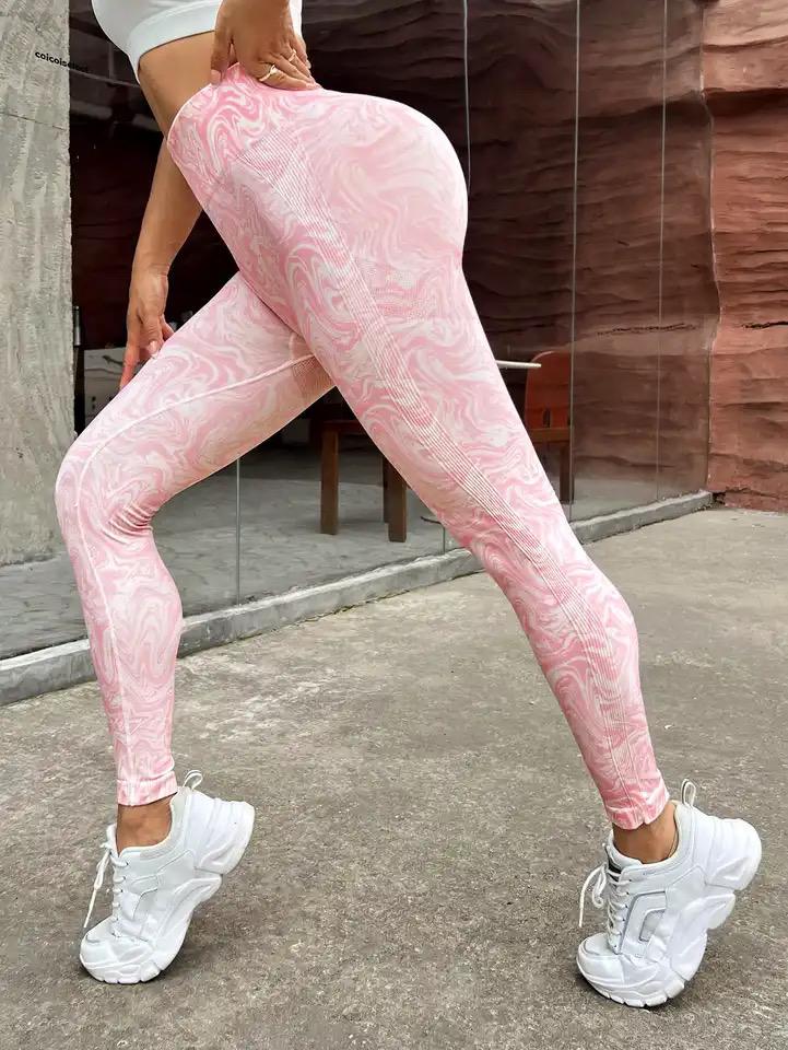 Leo Slimming Premium Gymwear Leggings In Pink - Image 4