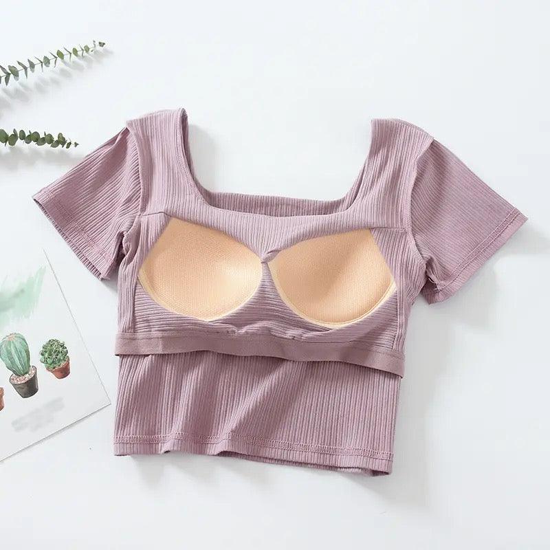 Levo Summer Tops with Inbuilt Bra - Image 7