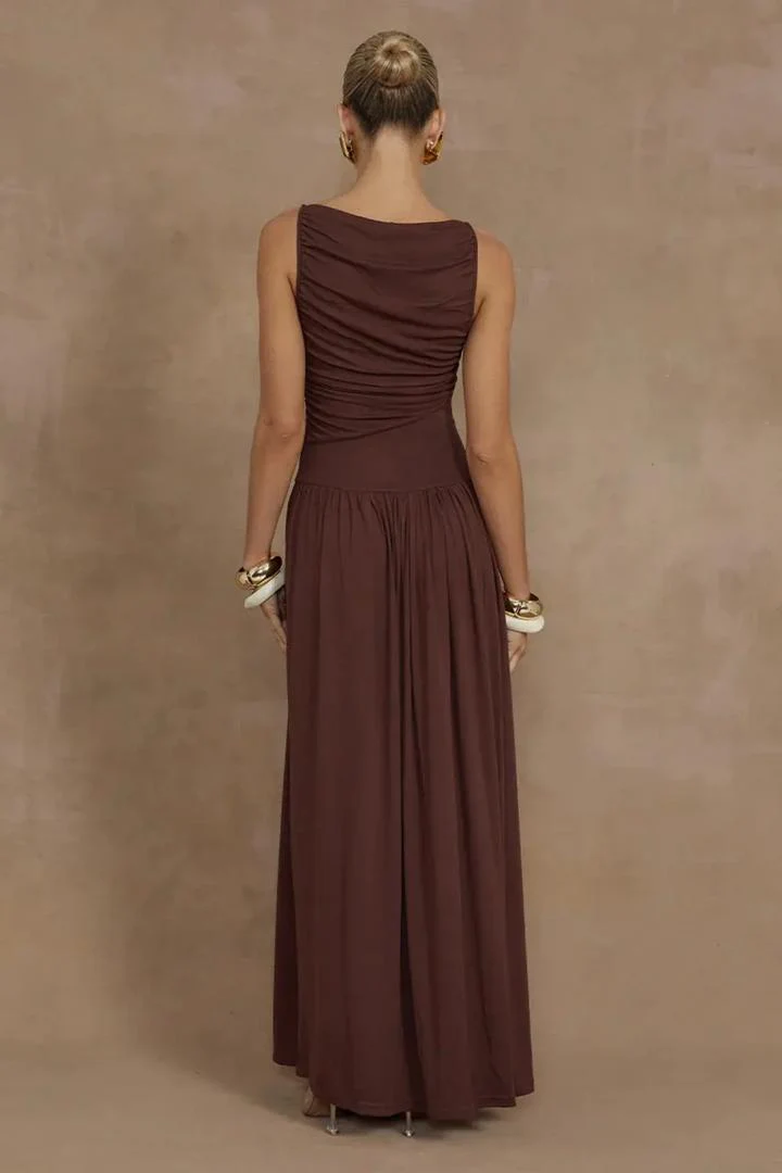 Libya Statement Maxi Dress In Maroon - Image 5