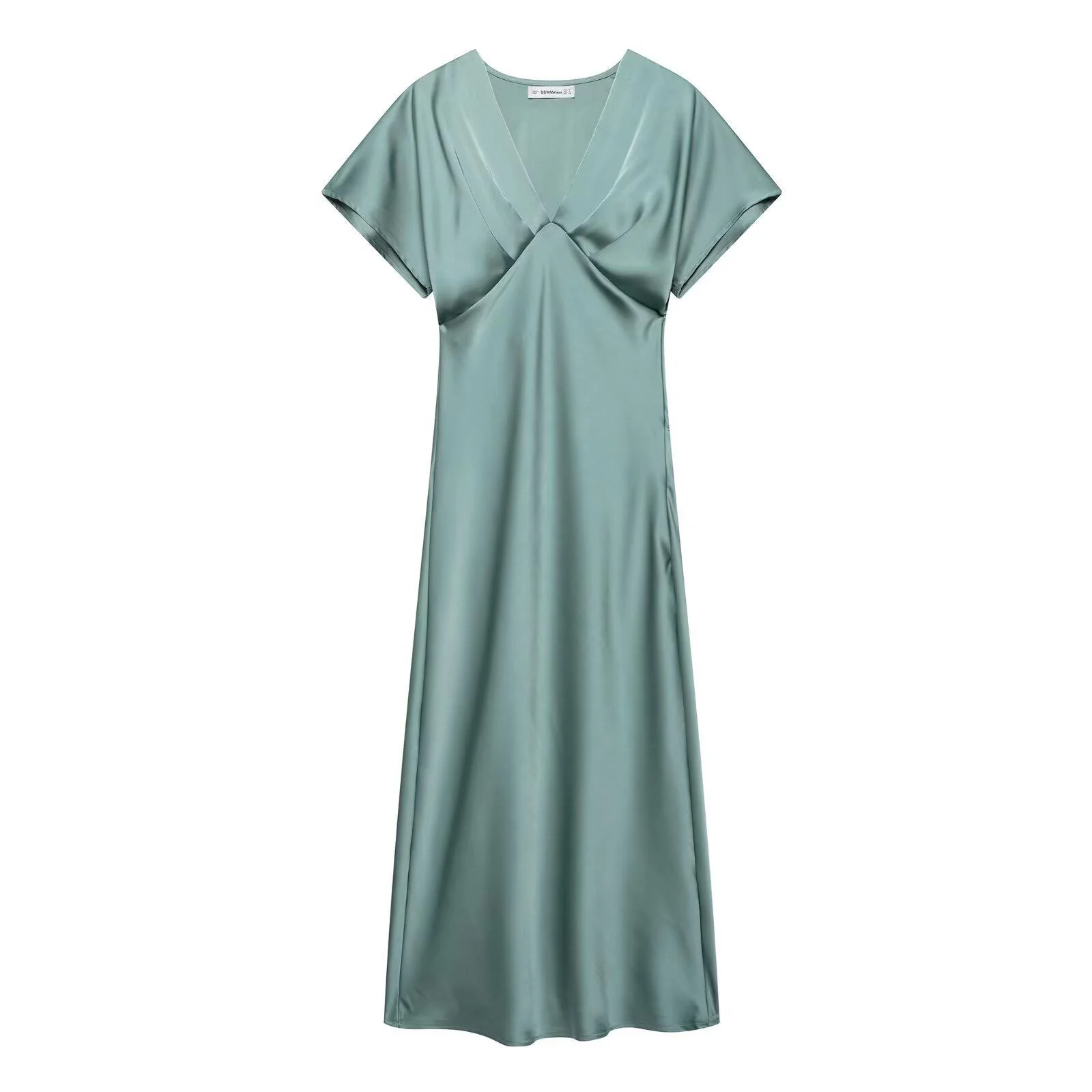 Lipasa Satin Midi Dress In Sage Green - Image 3