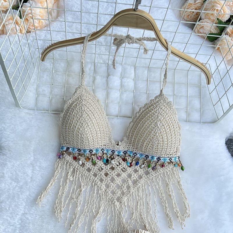 Lisa Crochet Coord Set In Beige - Image 5