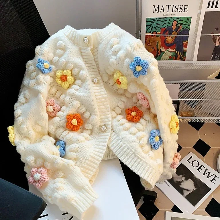 Lisido Statement Woolen Sweater with Flower Detail - Image 2