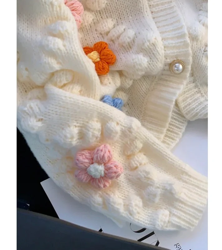 Lisido Statement Woolen Sweater with Flower Detail - Image 5
