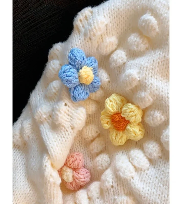 Lisido Statement Woolen Sweater with Flower Detail - Image 6