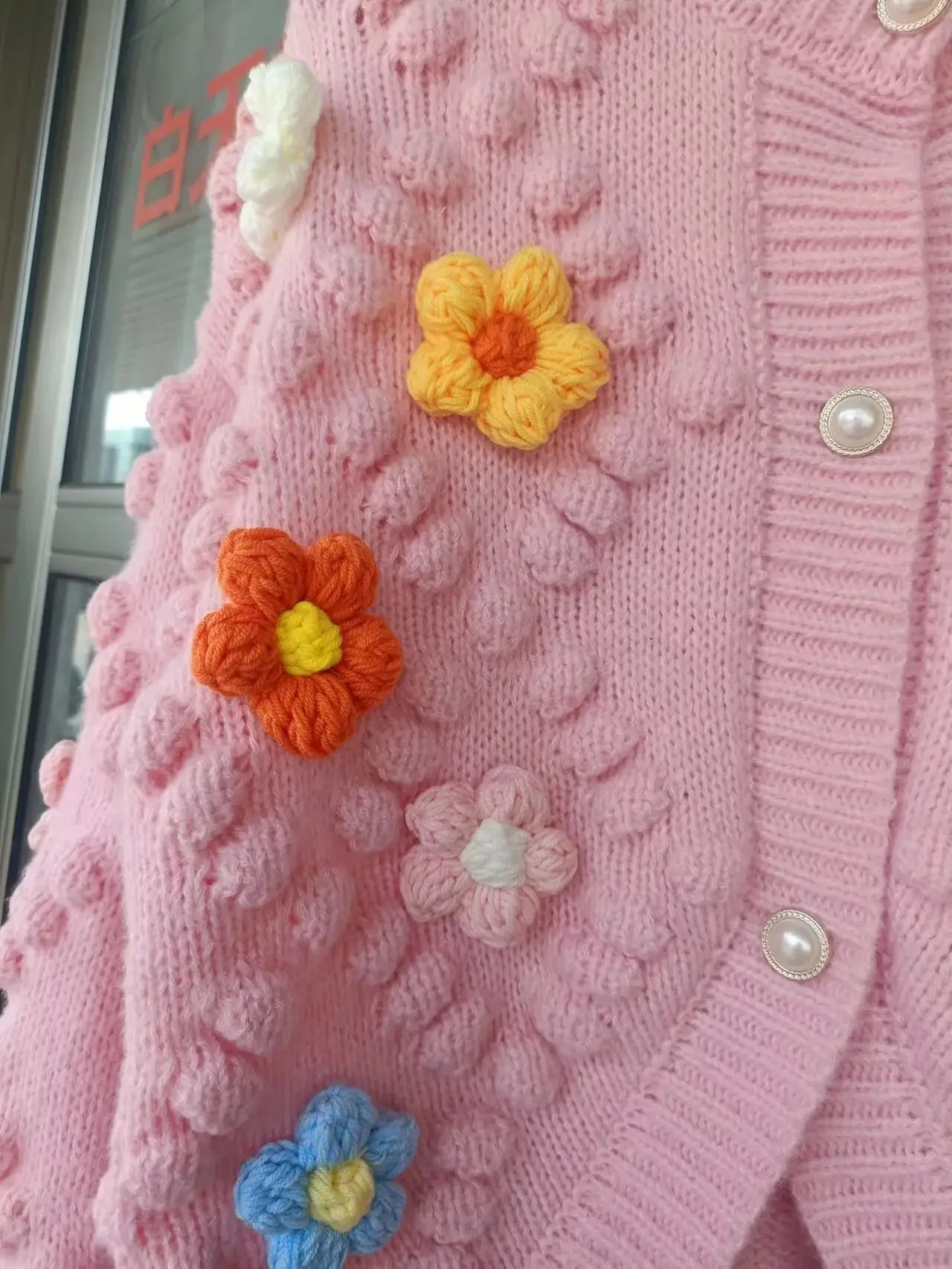 Lisido Statement Woolen Sweater with Flower Detail - Image 7