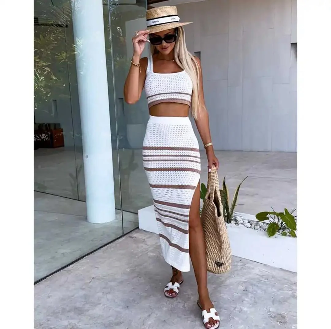 Lissy Soft Knit Coord Set In White - Image 2