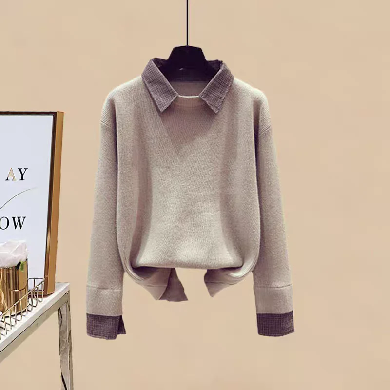 Lois Woolen Coord Set In Beige - Image 2