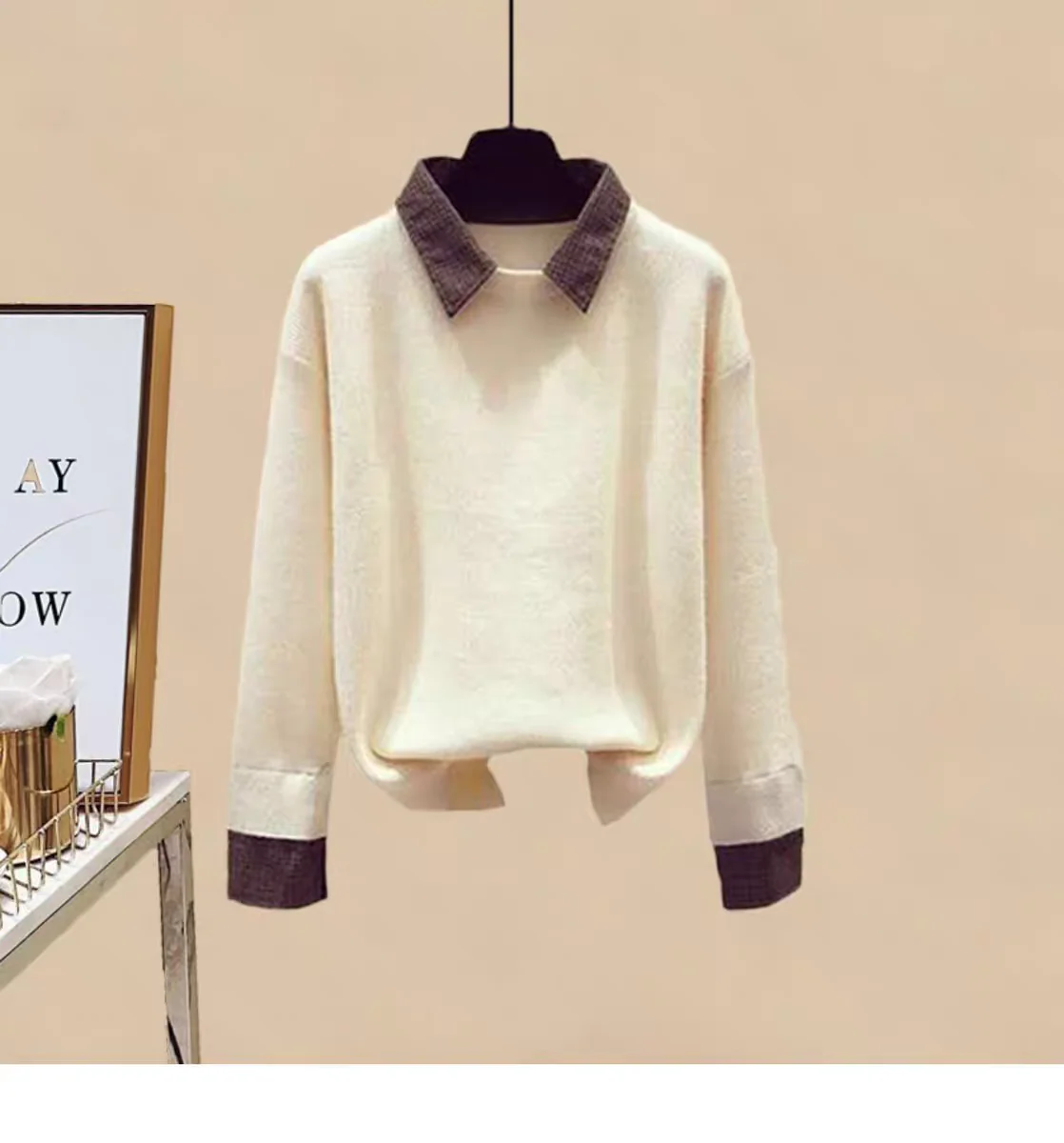 Lois Woolen Coord Set In Off White - Image 2