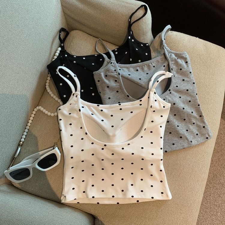 Loret Tank Tops with Inbuilt Bra In White - Image 4