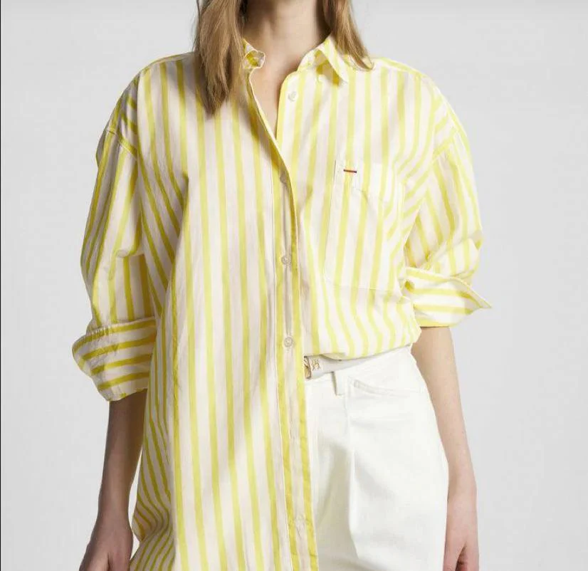 Lotus Striped Summer Oversized Shirt - Image 2