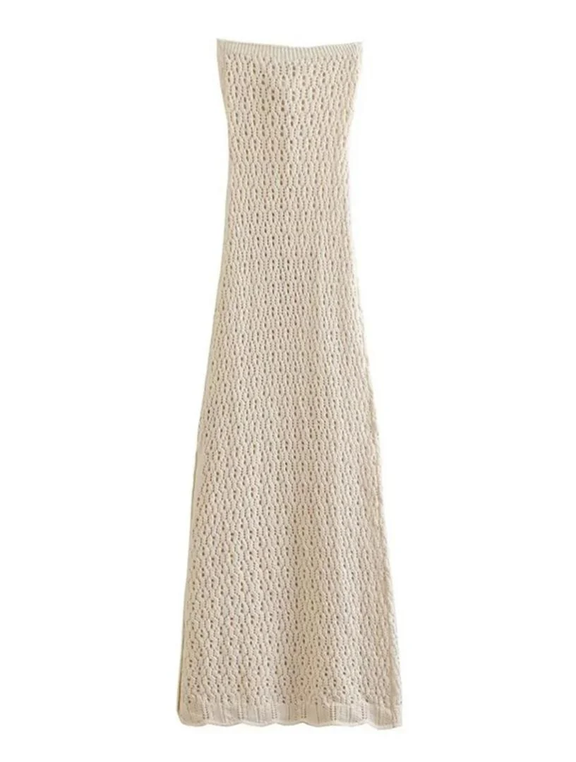 Louis Offshoulder Crochet Dress In Off-White - Image 4
