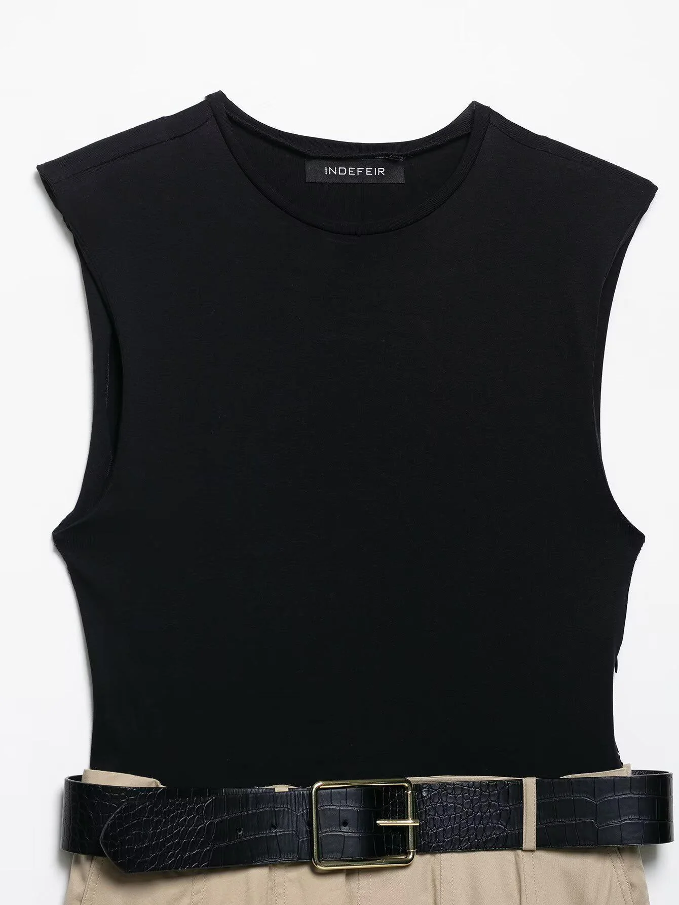 Lucy Luxe Elegant Pleated Dress With Belt In Black - Image 4