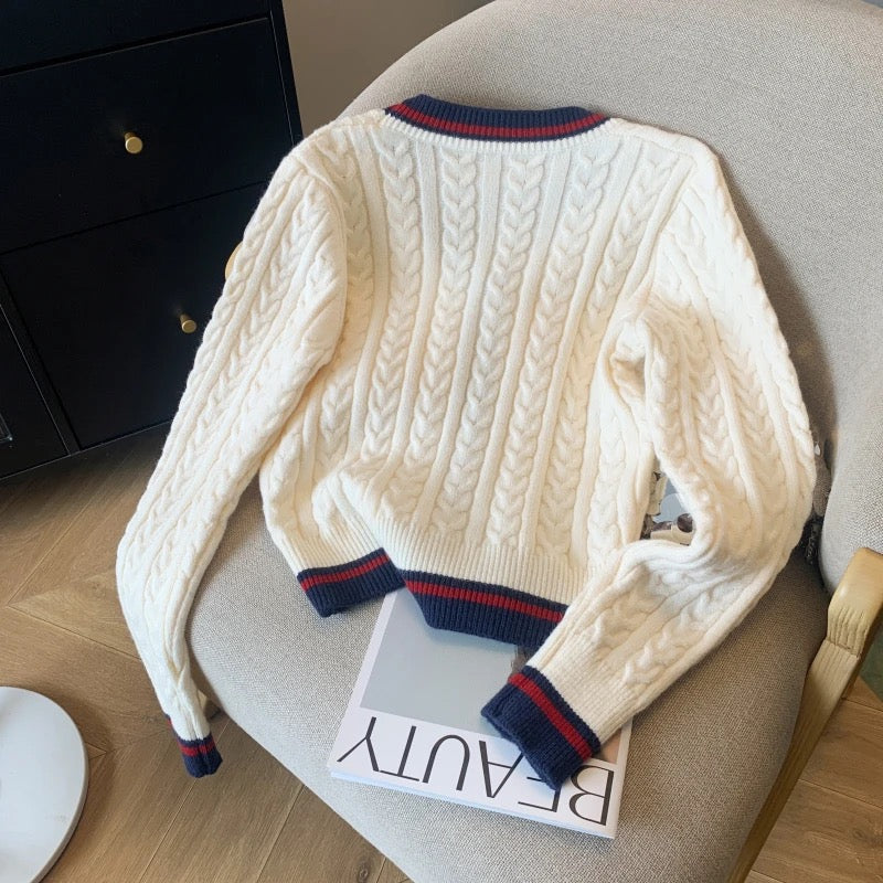 Luisa Woolen Cardigan In Off White - Image 7