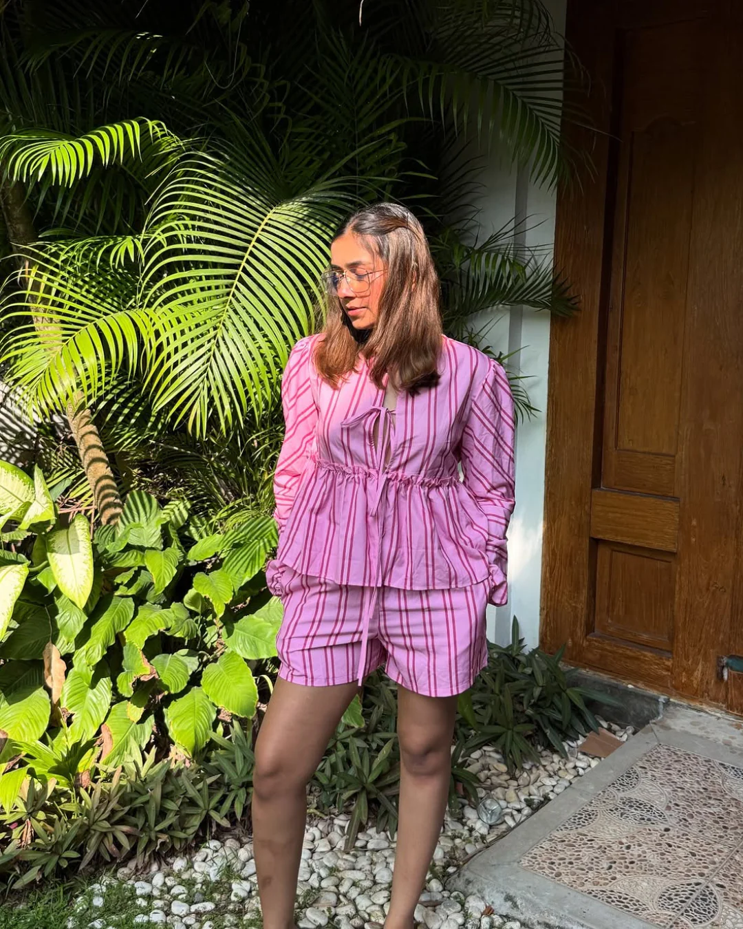 Lumina Striped Summer Coord In Pink - Image 3