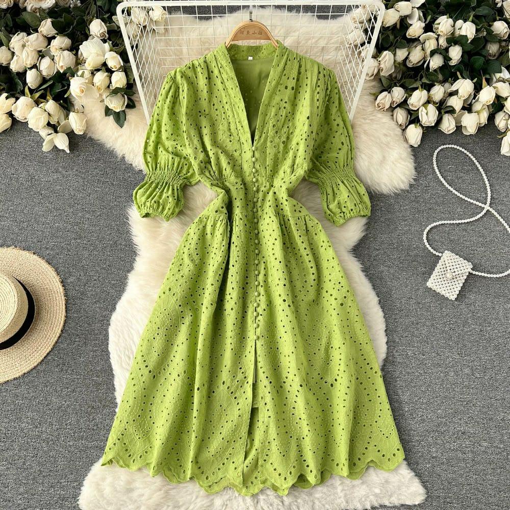 Luna Summer Cotton Eyelet Dress - Image 15