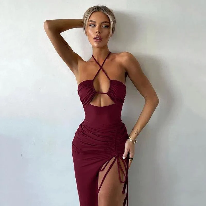 Luther Strappy Midi Slit Dress - Image 7