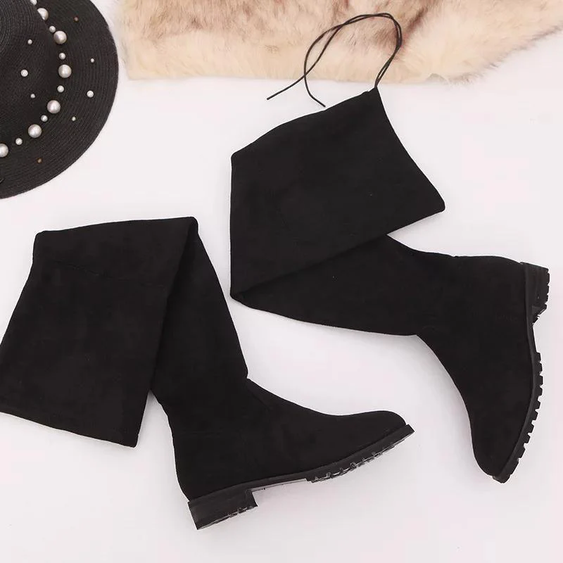 Luxury Flat Suede Boots - Image 4