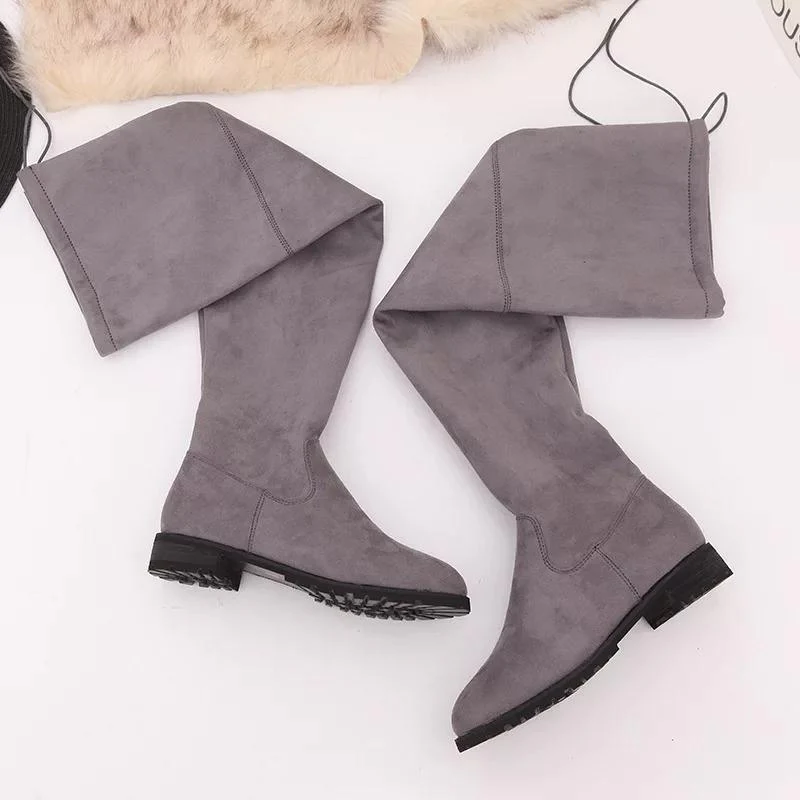 Luxury Flat Suede Boots - Image 5