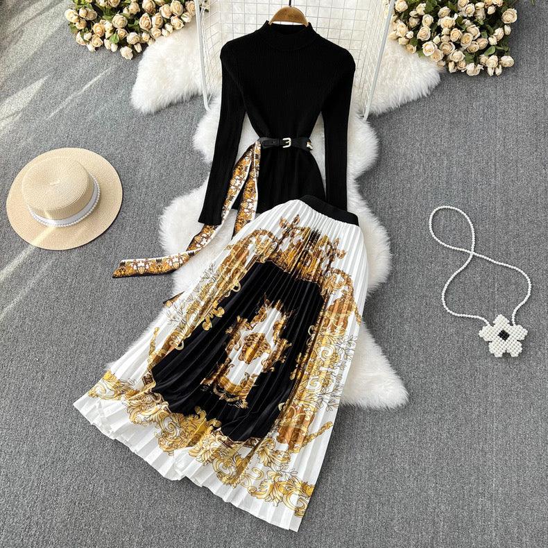 Madine Vintage Coord Set with Belt In Black - Image 4