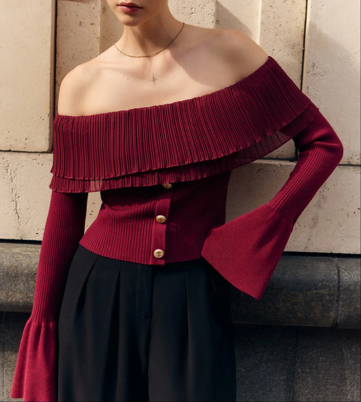 Maelie Off Shoulder Knit Top - Image 3