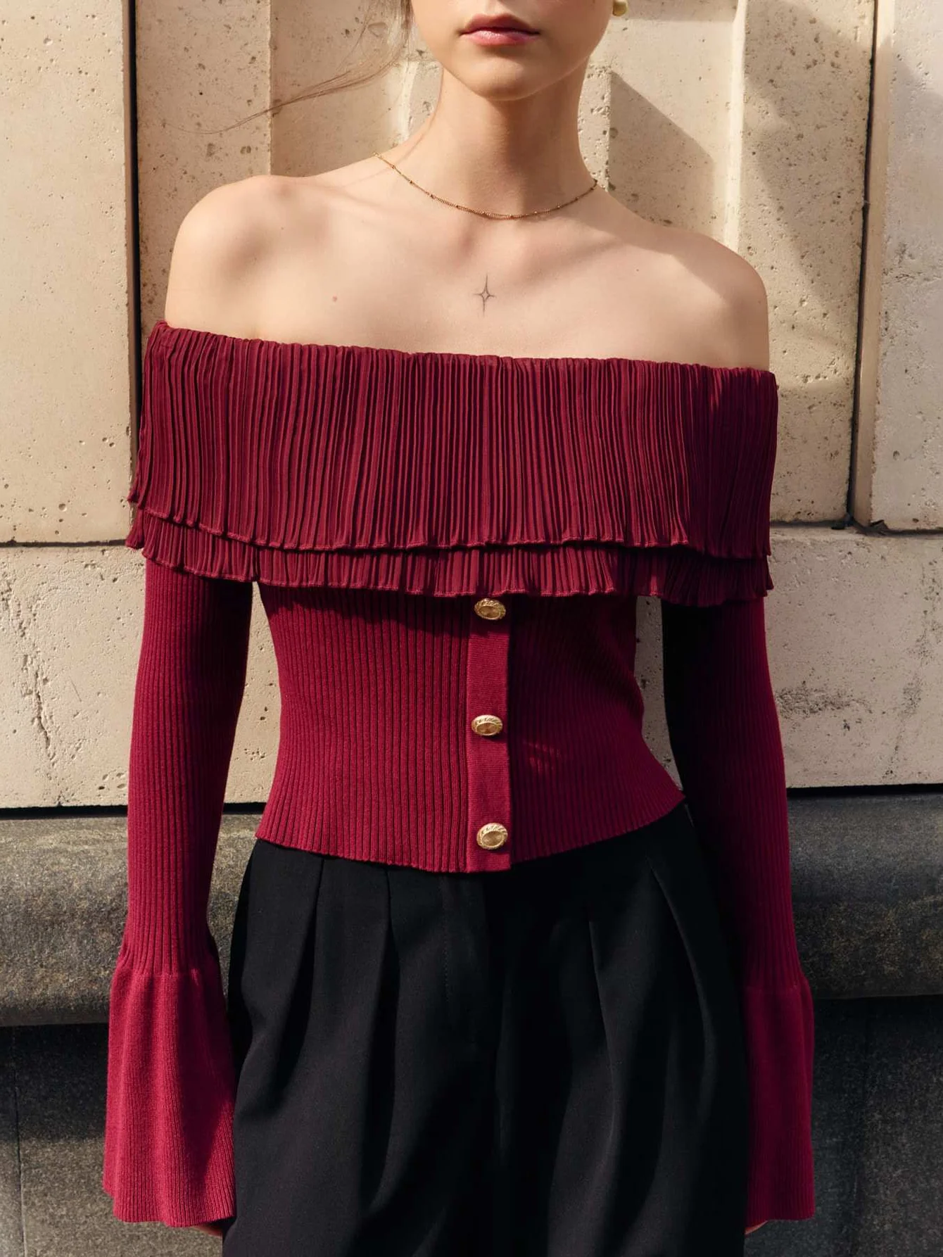 Maelie Off Shoulder Knit Top - Image 8
