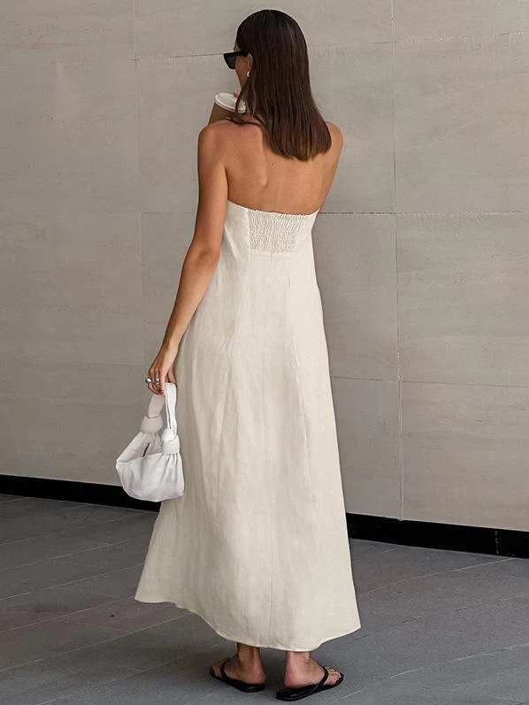 Maisie Offshoulder Holiday Tube Dress In Beige - Image 5