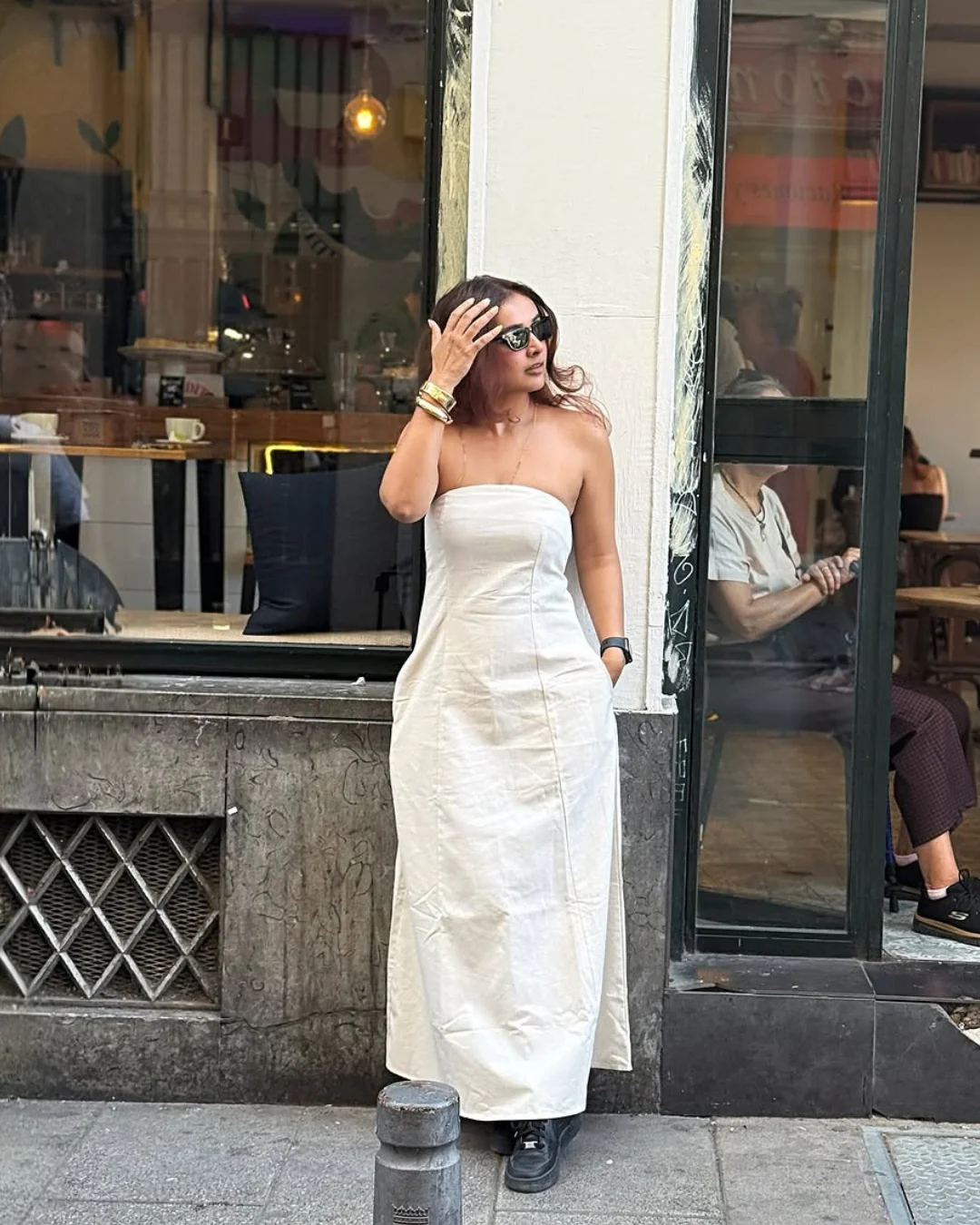 Maisie Offshoulder Holiday Tube Dress In Beige - Image 7