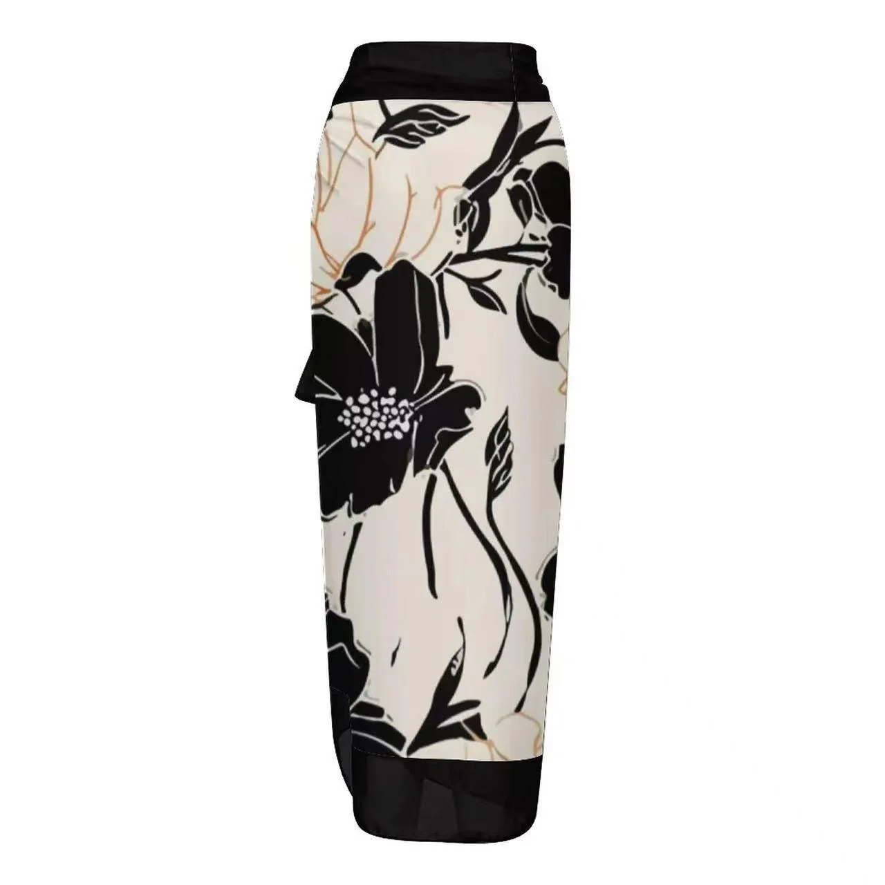Maree Swimsuit With Sarong In Black - Image 3