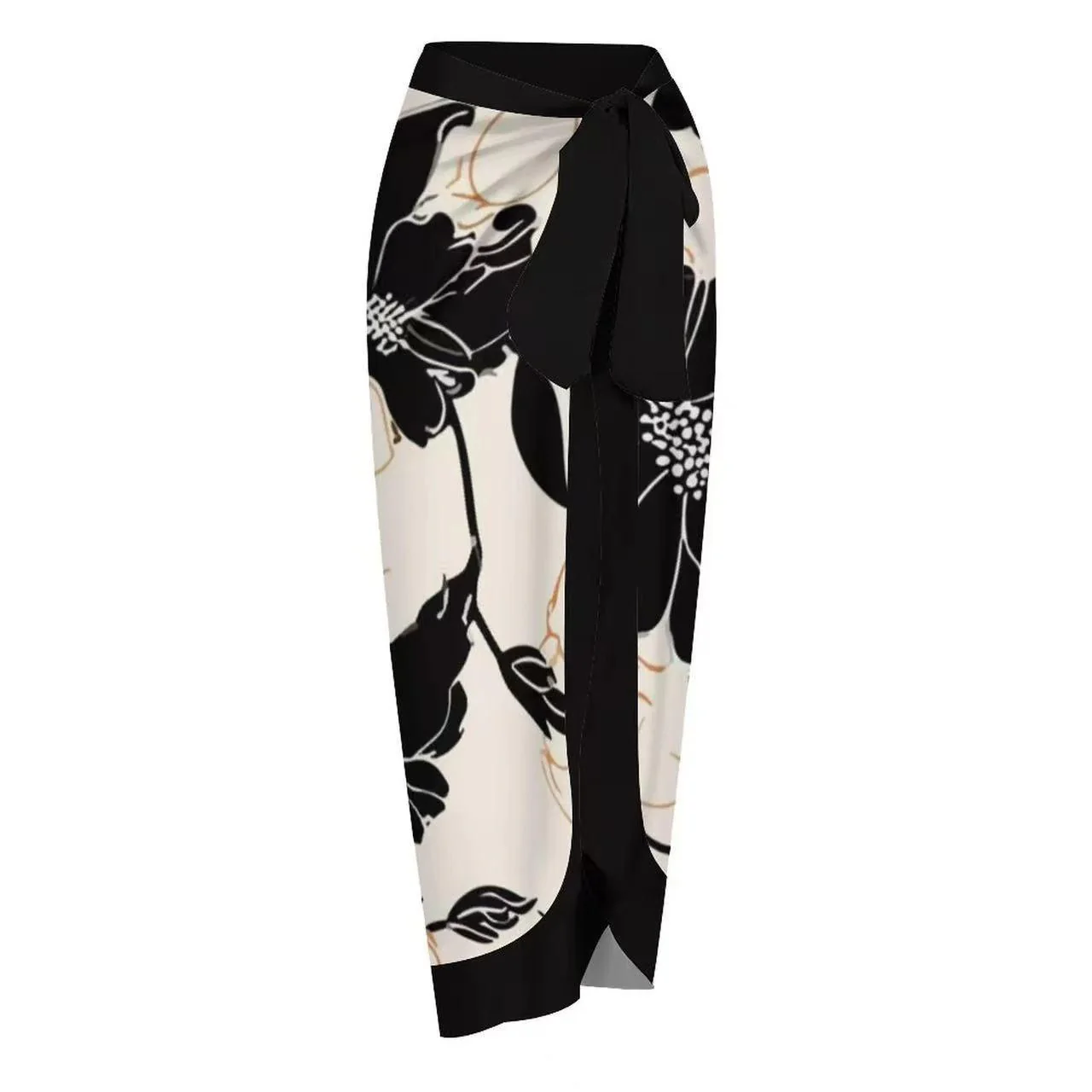 Maree Swimsuit With Sarong In Black - Image 4