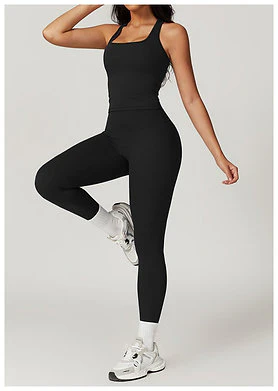 Margo Premium Activewear Set In Black