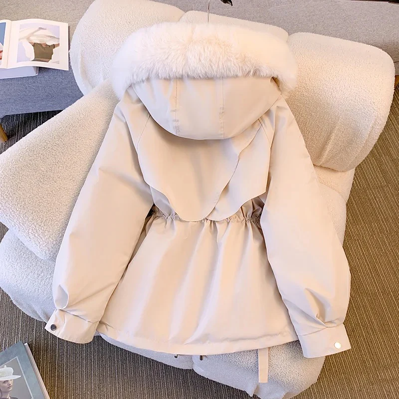 Margot Warm Fleece Lined Parka Jacket In Dark Brown - Image 3