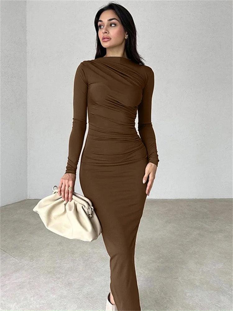 Mariam Luxe Pleated Maxi Dress - Image 3