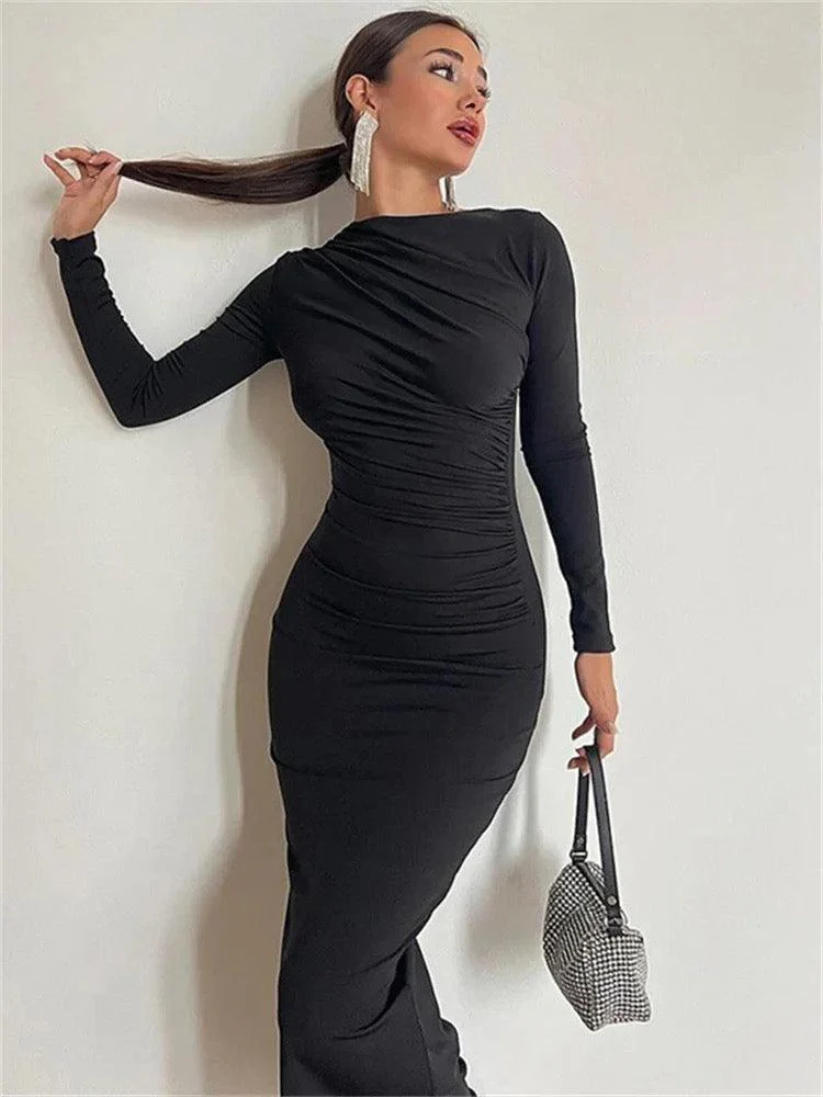 Mariam Luxe Pleated Maxi Dress - Image 4