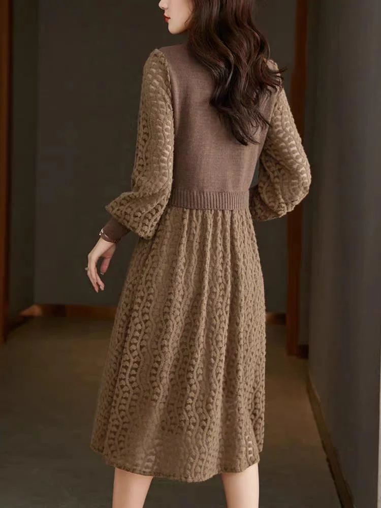 Mariana Vintage Hollow out Midi Dress - Image 4