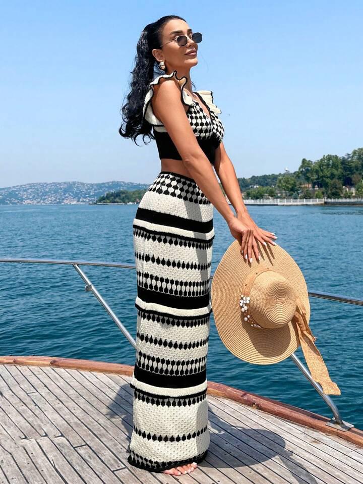 Marina Crochet Holiday Coord In White - Image 2