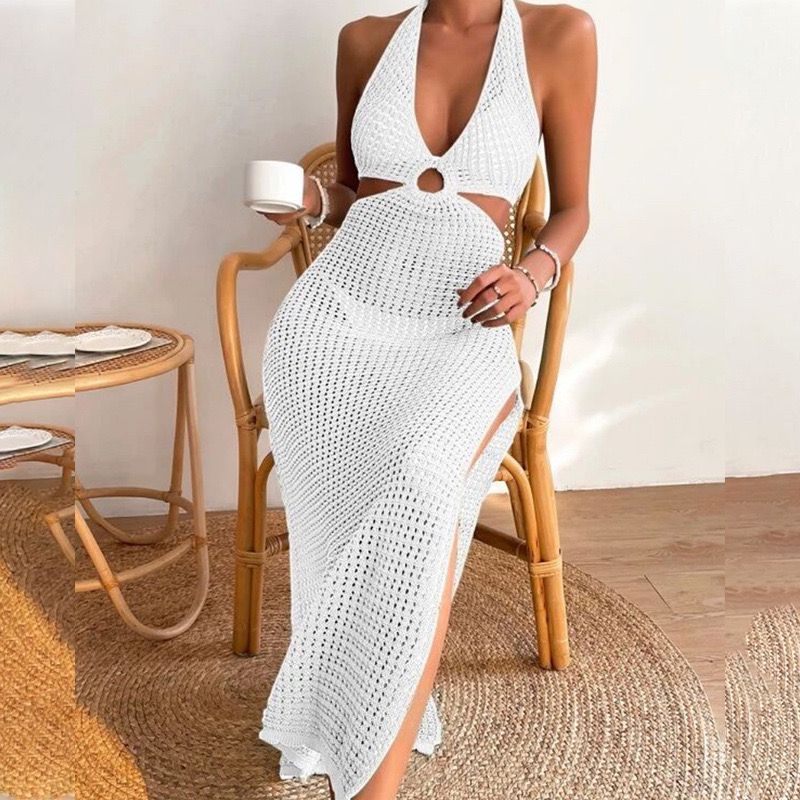 Marthey Soft Knit Dress- Resortwear In White - Image 2