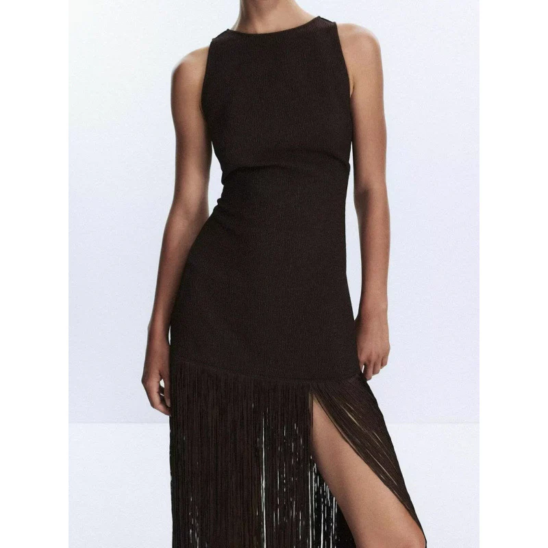 Martina Backless Fringed Dress - Image 3