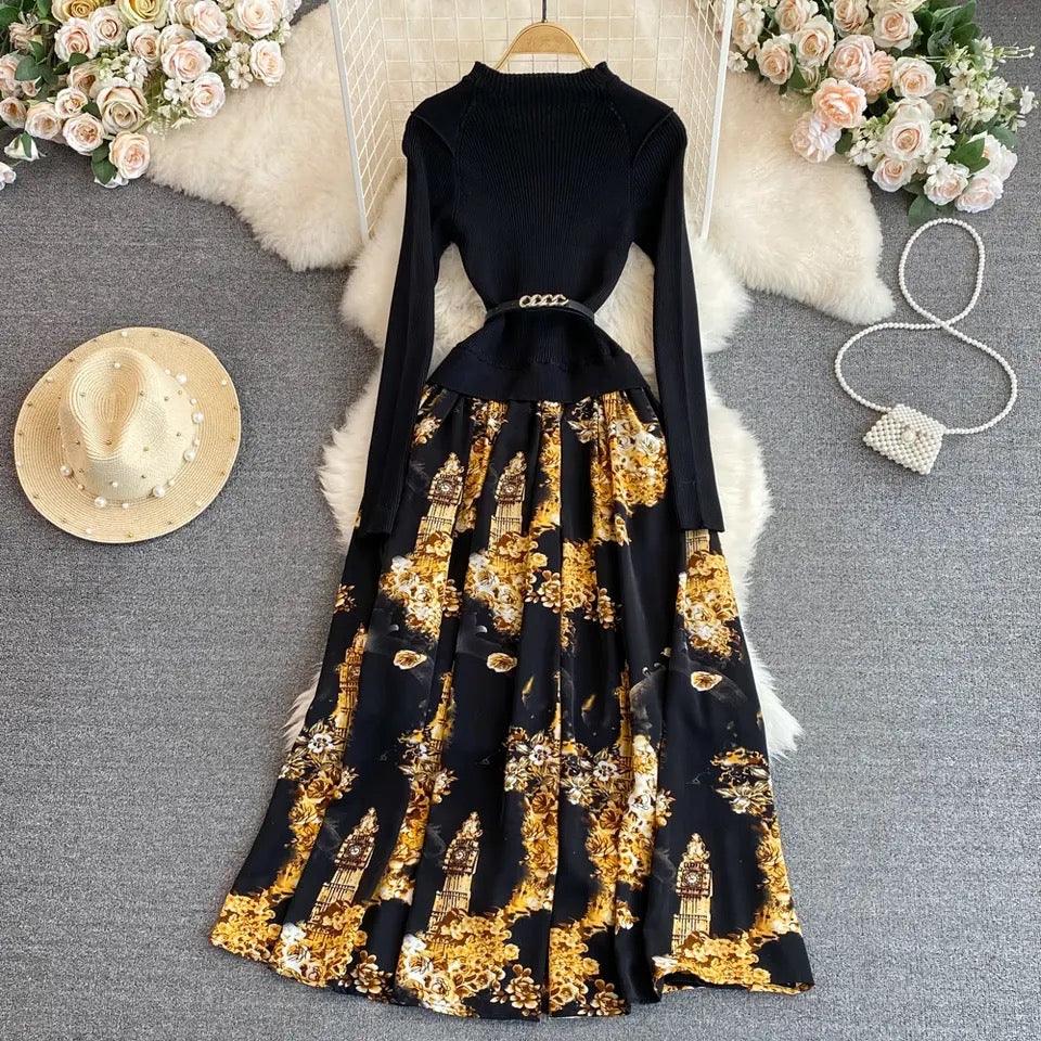 Mary A-Line Woolen Dress In Black