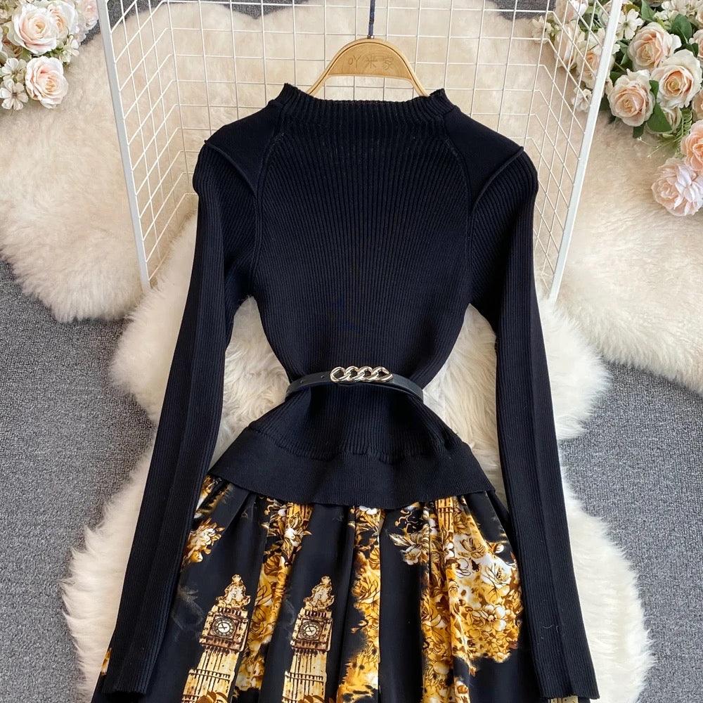 Mary A-Line Woolen Dress In Black - Image 2