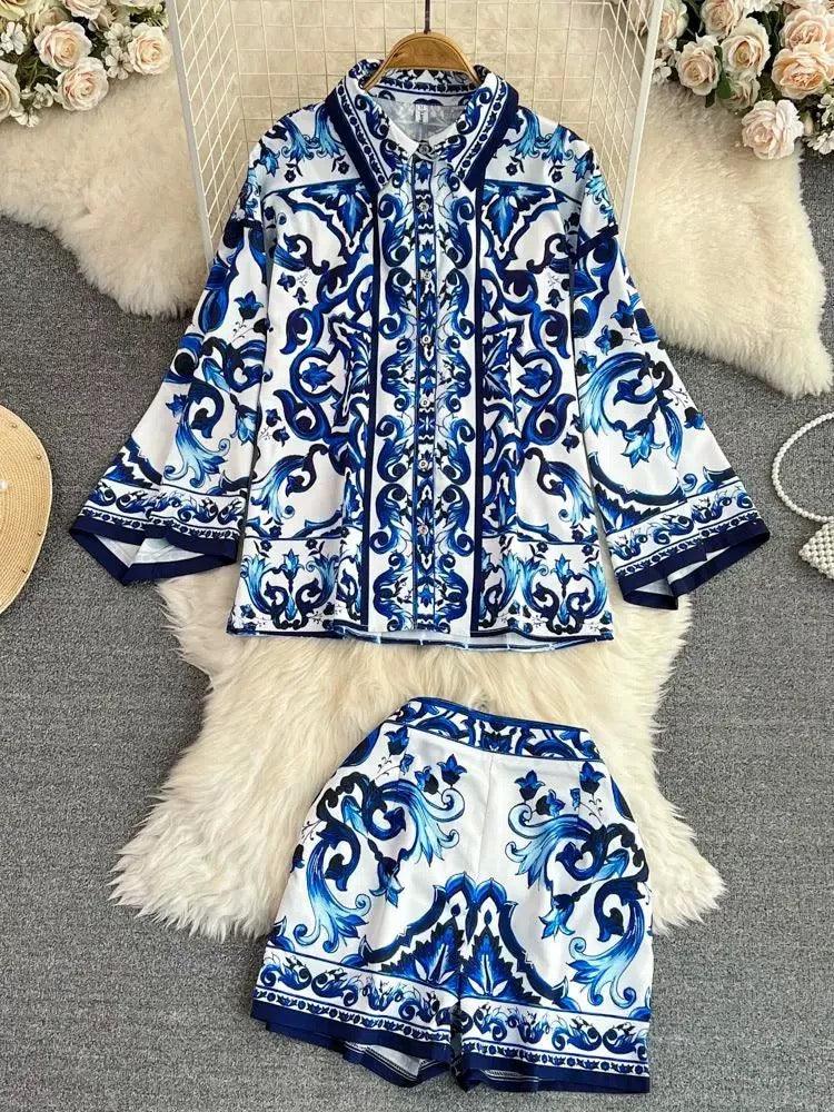Mary Porcelain Coord Set In Blue - Image 2