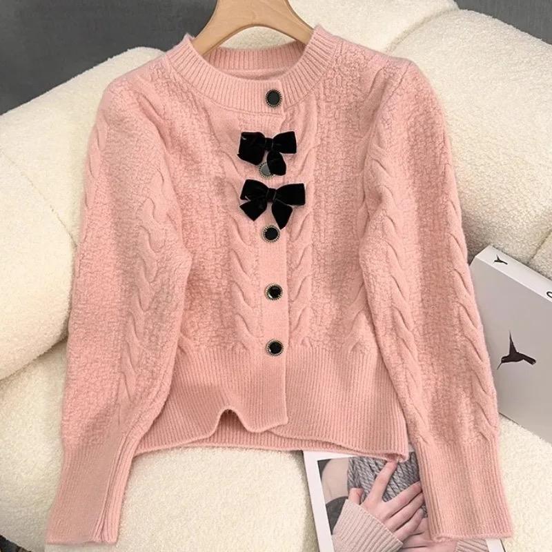 Maya Cute Woolen Sweater with Bow Detail - Image 9