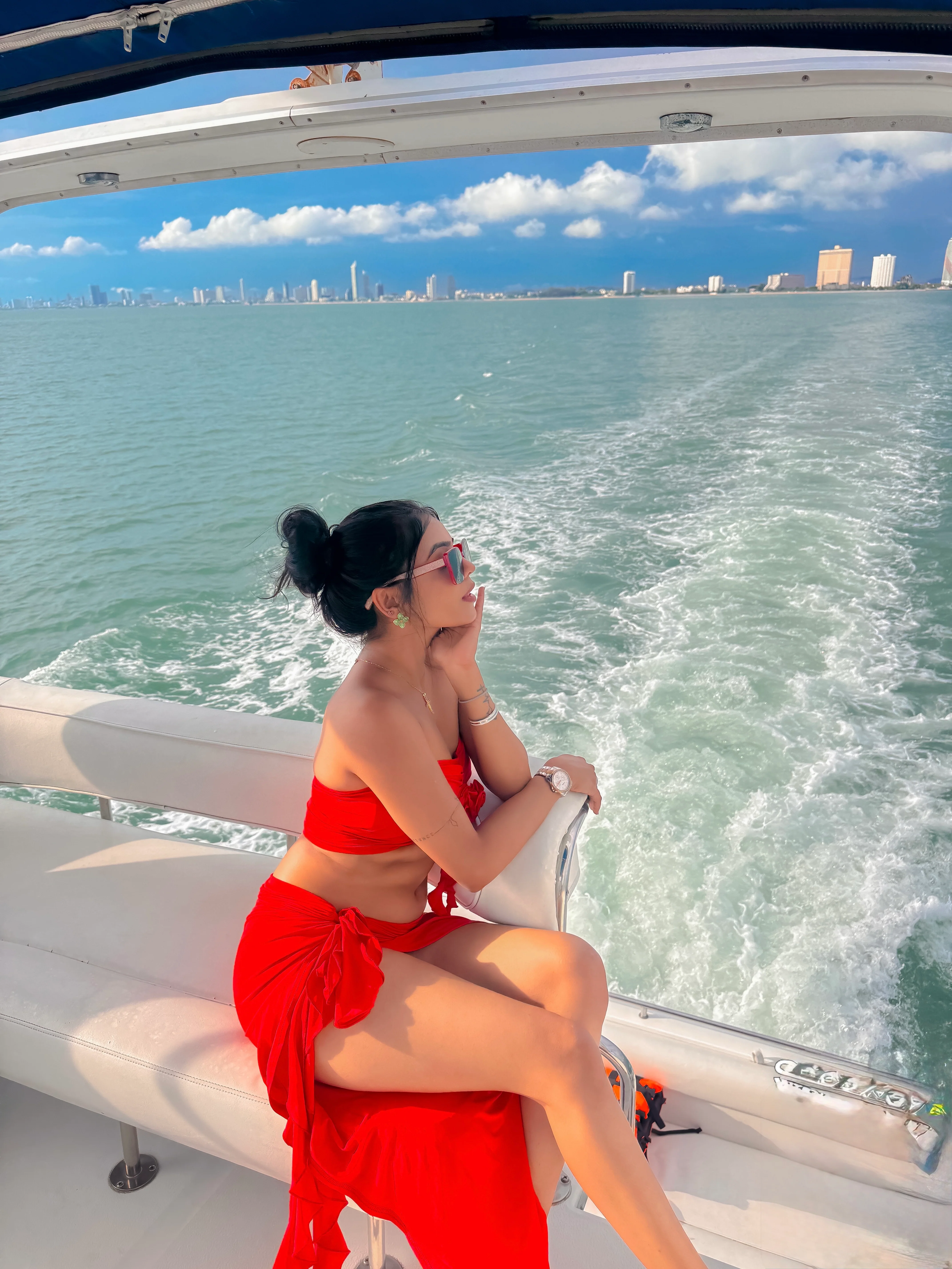 Mayne Summer Holiday Coord Set -Resortwear In Red - Image 2